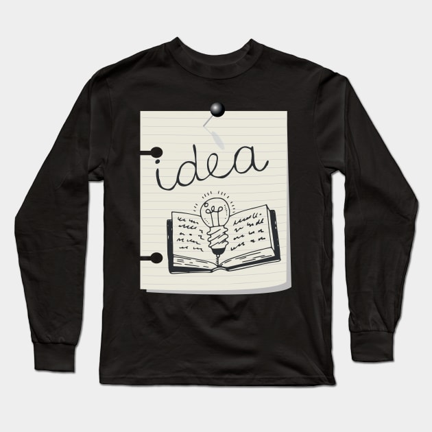 Idea on piece of paper design illustration Long Sleeve T-Shirt by kamdesigns